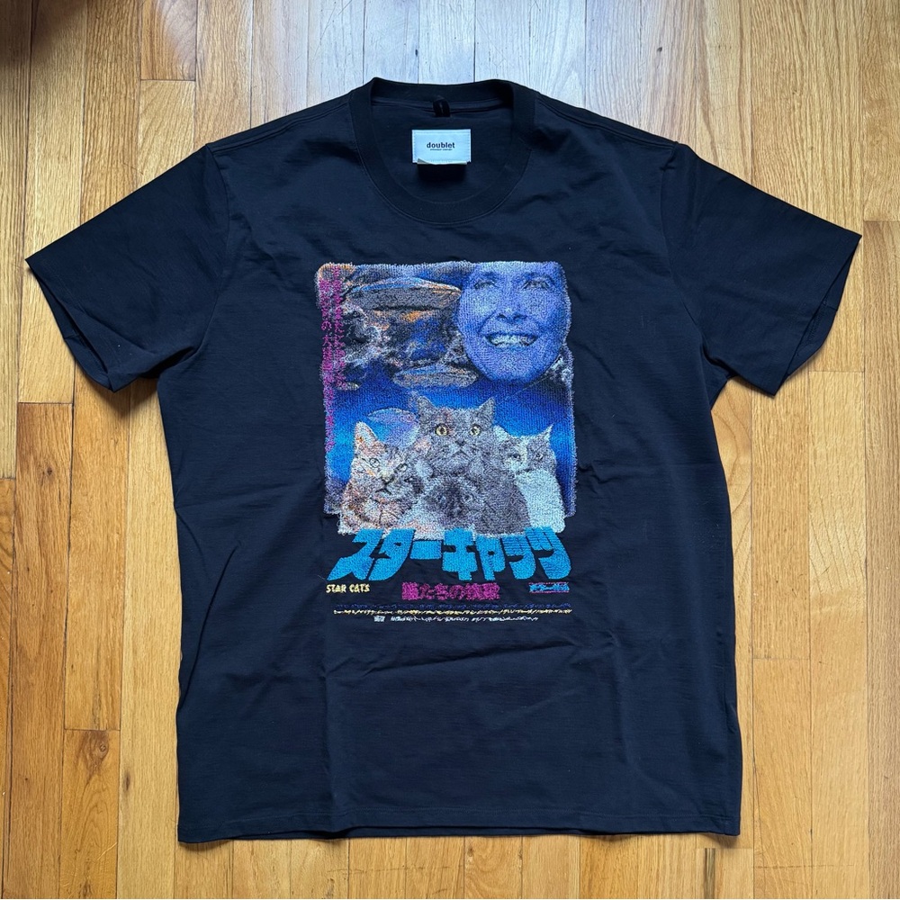 Doublet Embroidered “Star Cats” Retro Poster T-Shirt